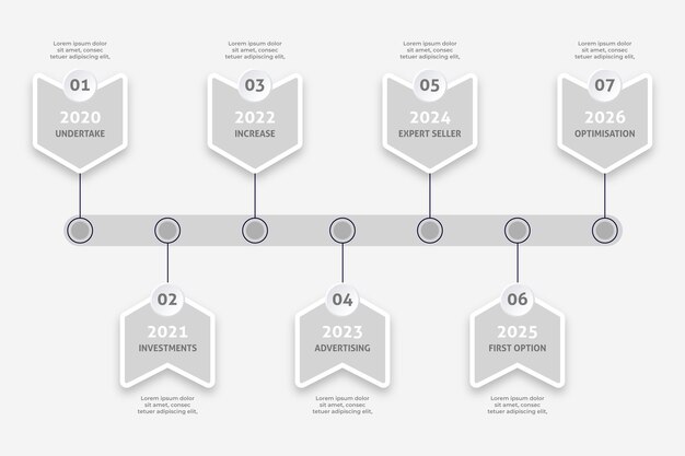 Minimalistische Zeitleisten-Infografik
