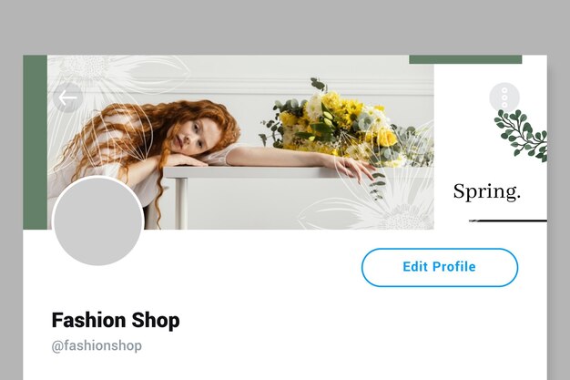 Minimalistischer Twitter-Header mit Blumenfrühling