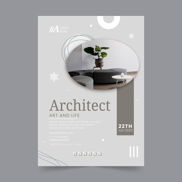 Minimalistisches Architekturprojektplakat