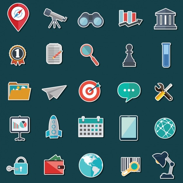 Mit farbigen icons sammlung