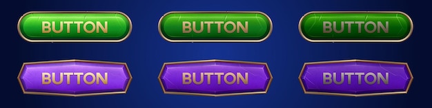 Kostenloser Vektor mittelalterliches ui-spiel button frame sprite für animation