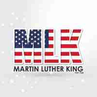 Kostenloser Vektor mlk martin luther king text stern hintergrund