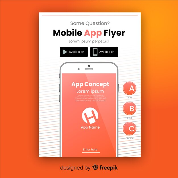 Mobile App-Flyer-Vorlage