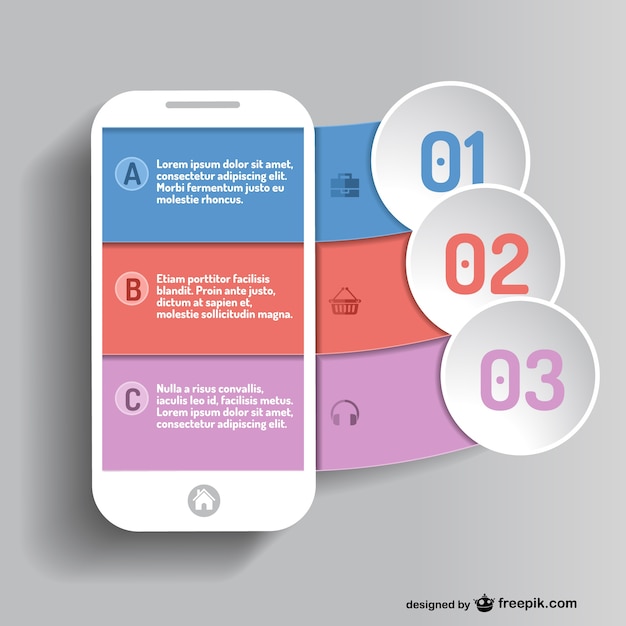 Kostenloser Vektor mobile app infografik vektor