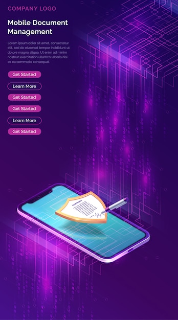 Mobile document manager oder e-signatur-website-vorlage