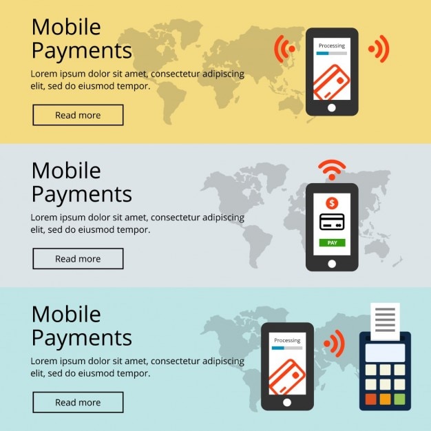 Mobile payment website banner-set