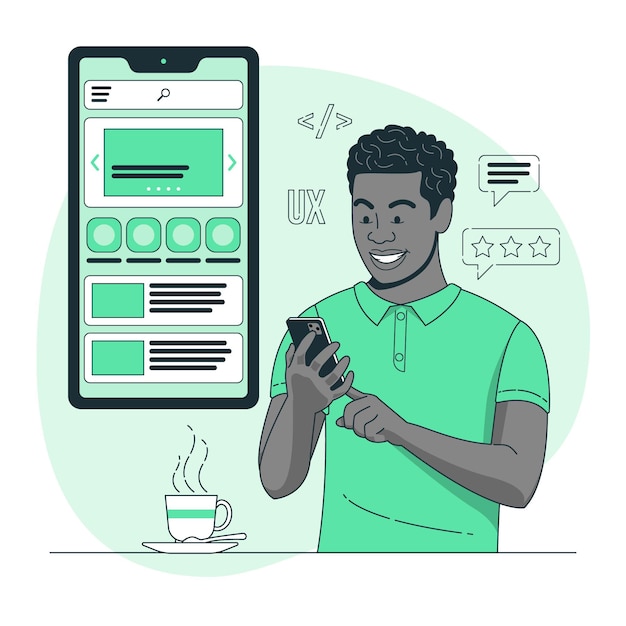 Kostenloser Vektor mobile ux-konzeptillustration