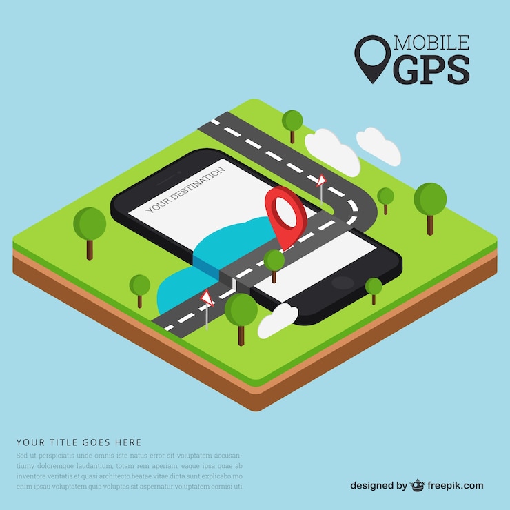 Kostenlose Vektor mobilen gps-vorlage