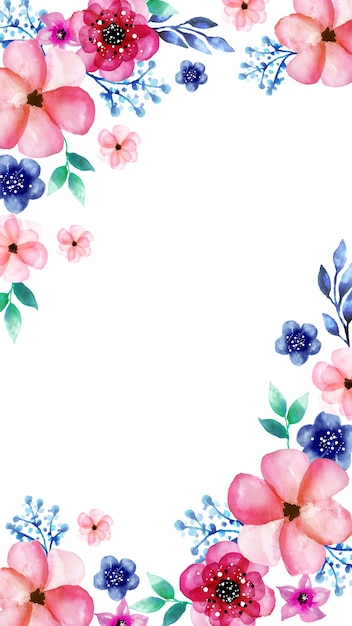 Mobiler hintergrund mit aquarellblumen