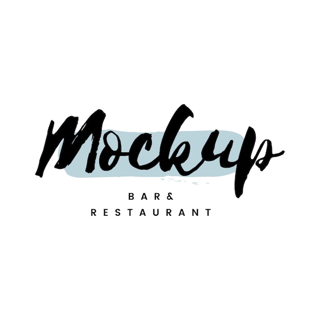 Kostenloser Vektor mock-up-bar und restaurant-logo