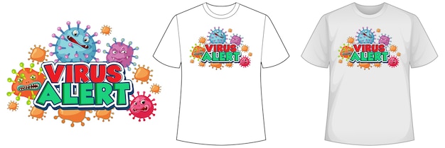 Kostenloser Vektor mock-up-shirt mit coronavirus-symbol