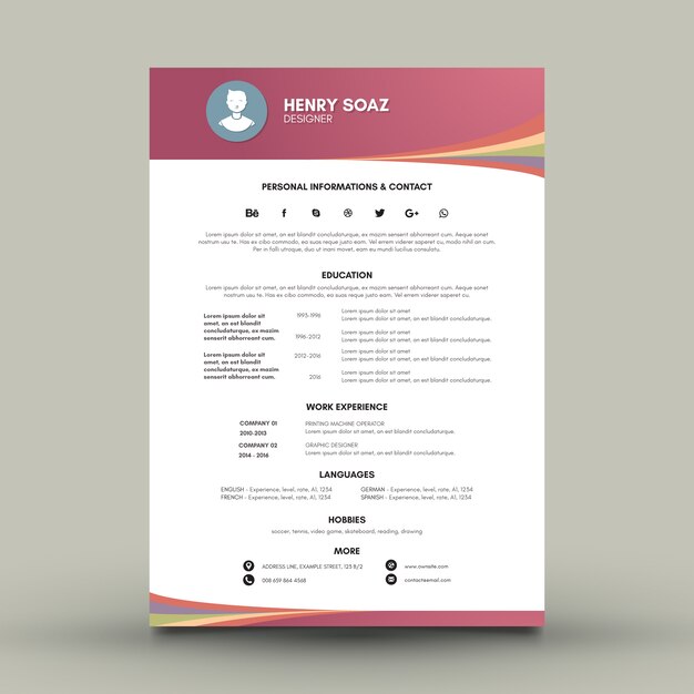 Moder minimal cv tempalte