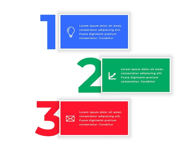Kostenloser Vektor moderne 3-schritt-infographik-hintergrund für die geschäftspräsentation