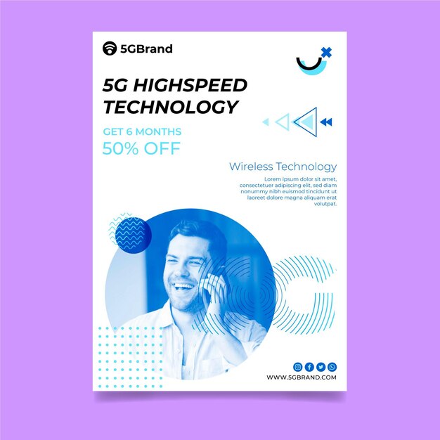 Moderne 5g Flyer Vorlage