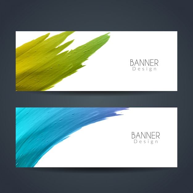 Moderne banner mit bunten aquarellentwurf