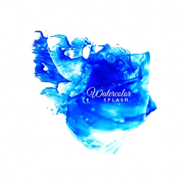 Kostenloser Vektor moderne blaue aquarell splash design