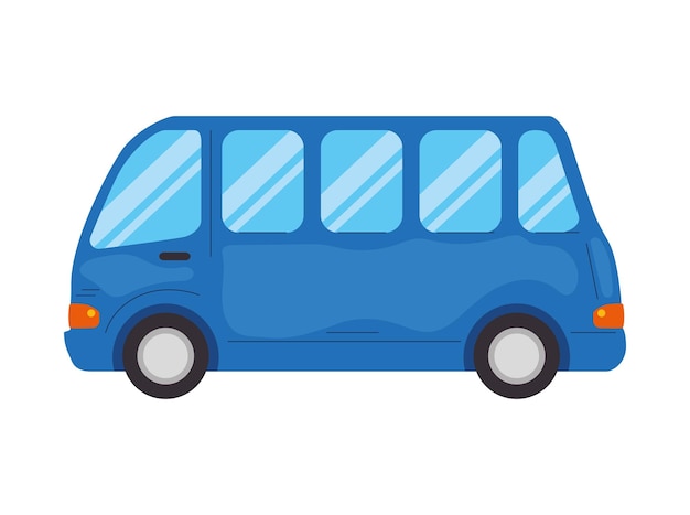 Moderne blaue busfahrer-ikonen isoliert