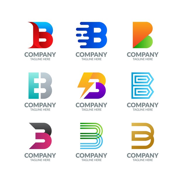 Premium Vektor Bunte Anfangliche B Buchstaben Logo Entwurfsschablone