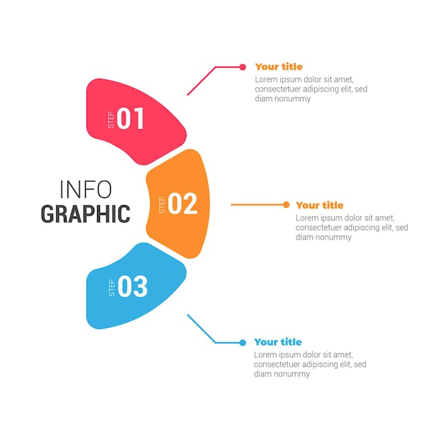 Moderne bunte Infografik mit Schritten