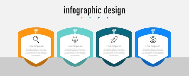 Moderne business-infografik-designvorlage mit 4 optionen