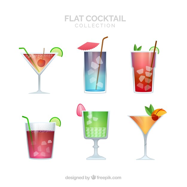 Moderne Cocktailkollektion mit flachem Design
