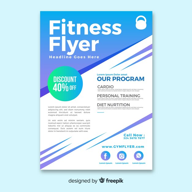 Moderne fitness-flyer-vorlage