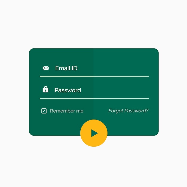 Kostenloser Vektor moderne flache grüne login form ui vorlage design