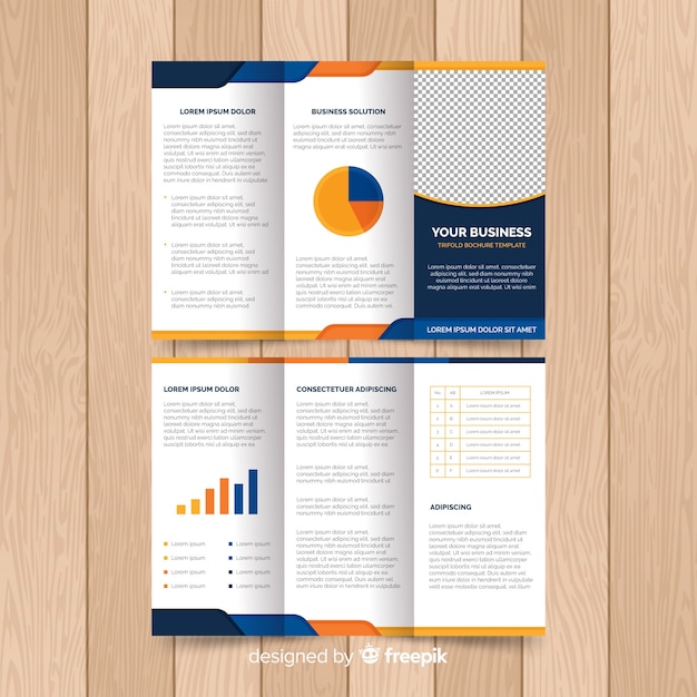 Moderne fliegerschablone mit infographic elementen