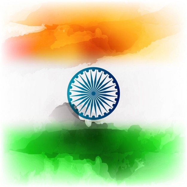 Kostenloser Vektor moderne indische flagge design aquarell