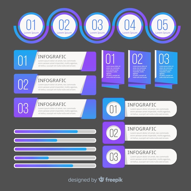 Moderne infographic elementsammlung mit steigungart