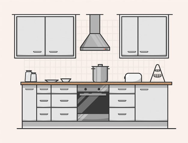 Kostenloser Vektor moderne küche interieur