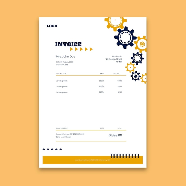 Moderne mechanische rechnungsvorlage