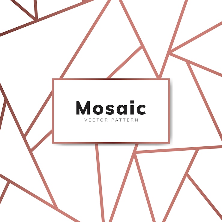 Kostenlose Vektor moderne mosaiktapete im rosafarbenen gold und im weiß