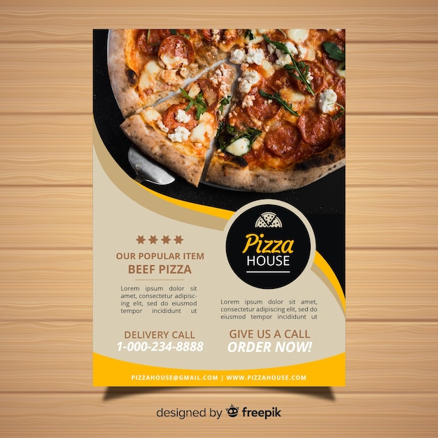 Moderne pizza restaurant flyer vorlage