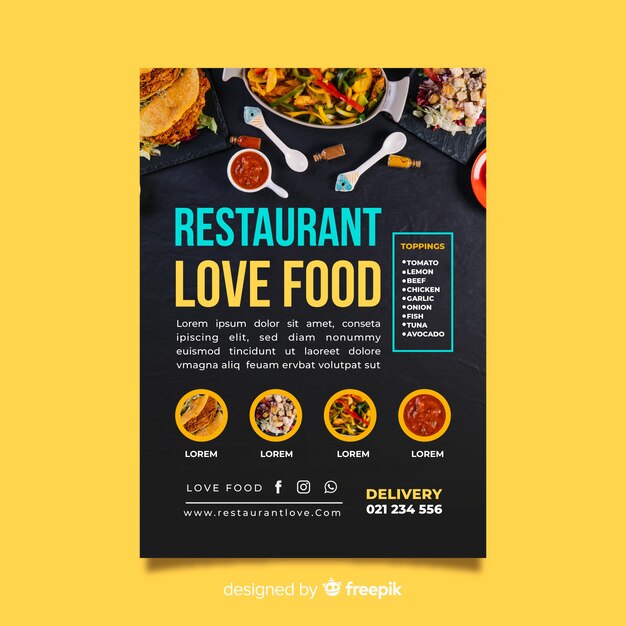 Moderne Pizza Restaurant Flyer Vorlage