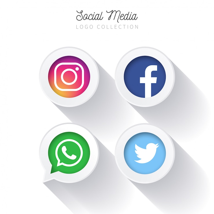 Kostenlose Vektor moderne social media buttons
