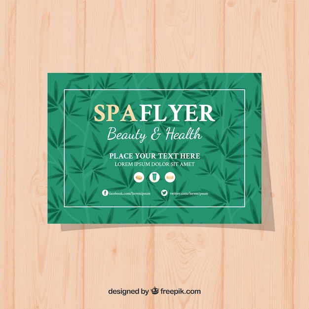 Moderne spa-flyer-vorlage mit flachen design