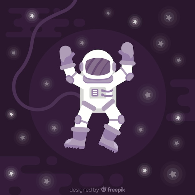 Moderner Astronautencharakter mit flachem Design