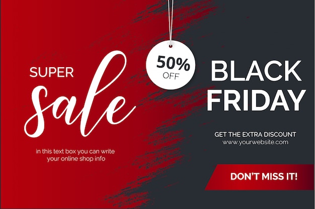 Moderner Black Friday Pinselstrich Super Sale