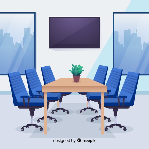 Moderner Büroinnenraum mit flachem Design