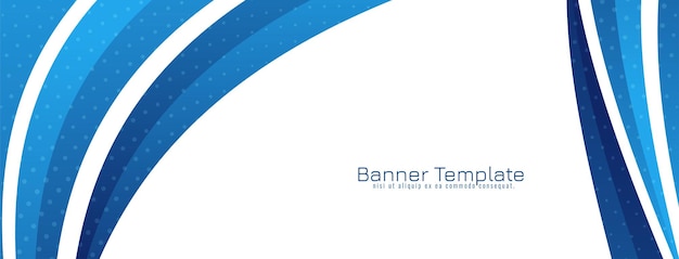 Moderner dekorativer banner-vorlagenvektor im blauen wellenstil Premium Vektoren