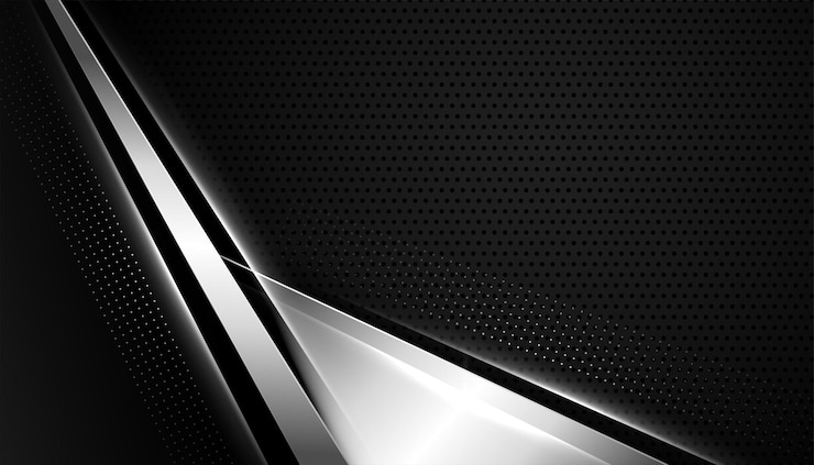 Kostenlose Vektor moderner dunkel schwarzer hintergrund mit elegantem grauen formdesign