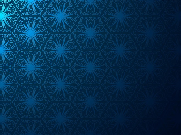 Moderner glänzender blauer Luxus-Blumenmuster-Hintergrund
