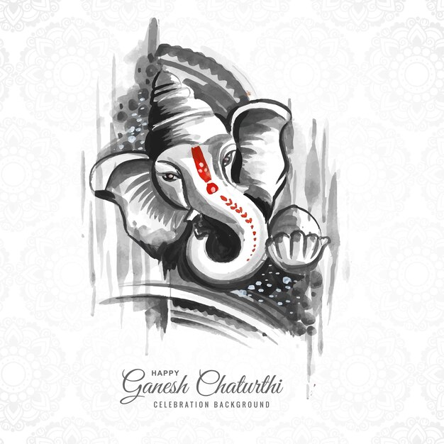 Moderner künstlerischer glücklicher ganesh chaturthi Festivalkartenhintergrund