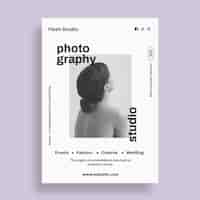 Kostenloser Vektor moderner minimalistischer flash-studiofotografie-flyer