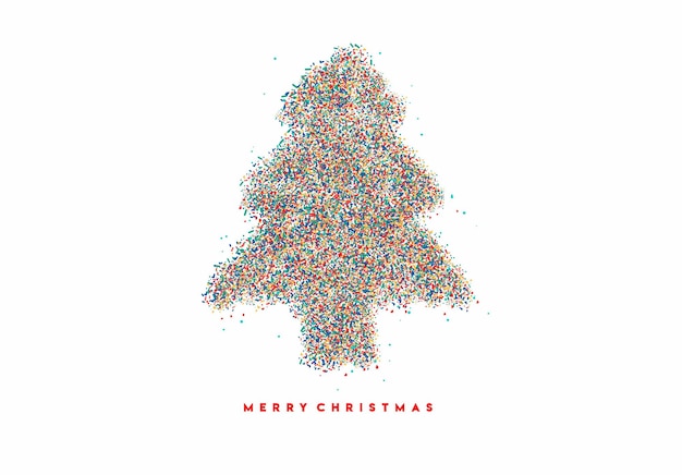 Moderner Partikel-Weihnachtsbaumhintergrund, Vektorillustration