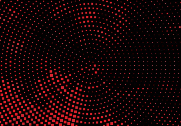 Moderner roter und schwarzer kreisförmiger gepunkteter Hintergrund