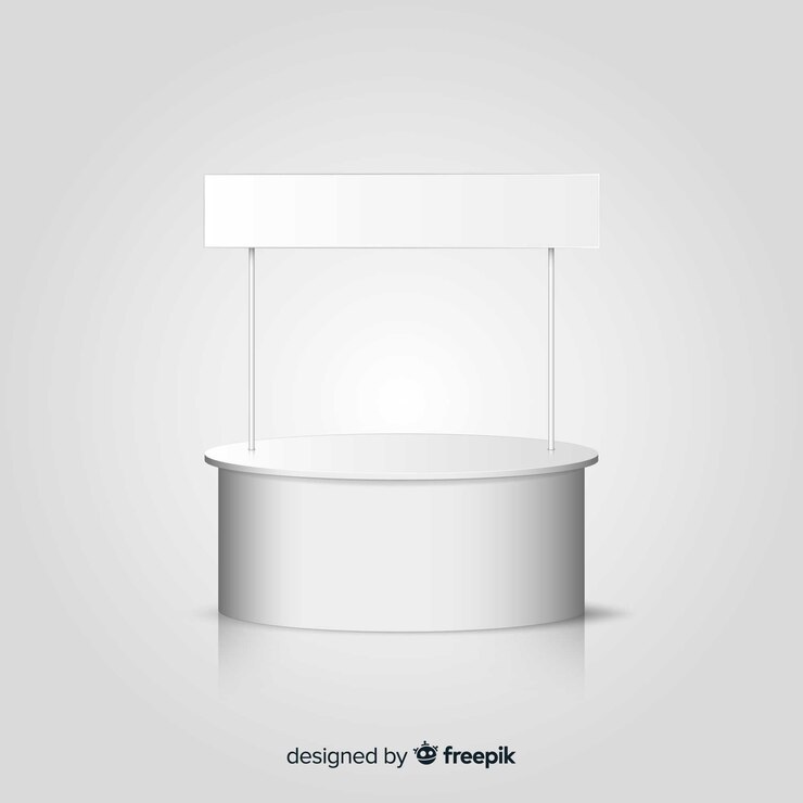 Kostenlose Vektor moderner stand mit realistischem design