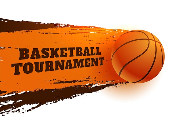 moderner und 3D-Basketball-Athlet-Turnier-Hintergrund mit grungy-Effekt