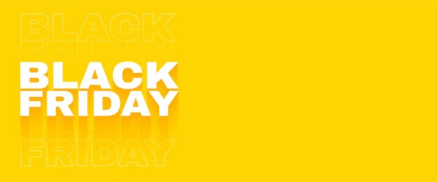 Modernes Black Friday-Gelb-Banner für trendigen Modeverkaufsvektor